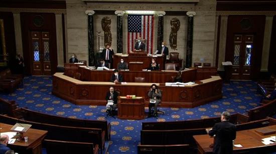 1月13日美国众议院辩论现场。